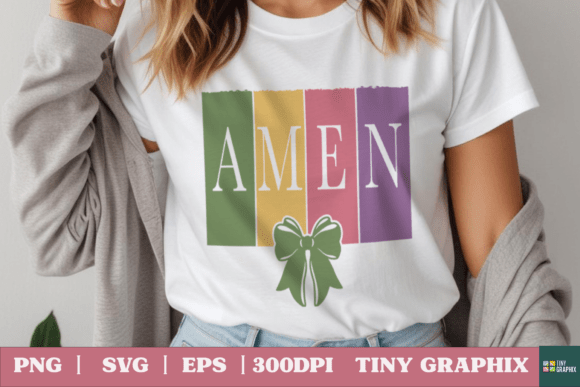 Amen Coquette Bow PNG, Christian Easter Crafts