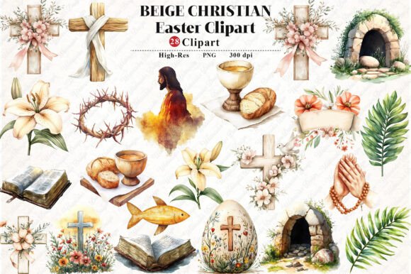 Beige Christian Easter Clipart