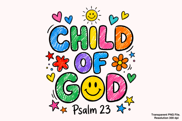 Child of God Kids PNG: Crayon Jesus T-Shirt Designs