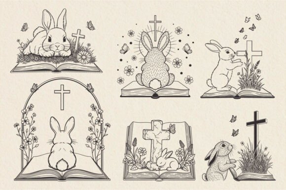 Christian Easter Bunny Book Jesus SVG — Crafts
