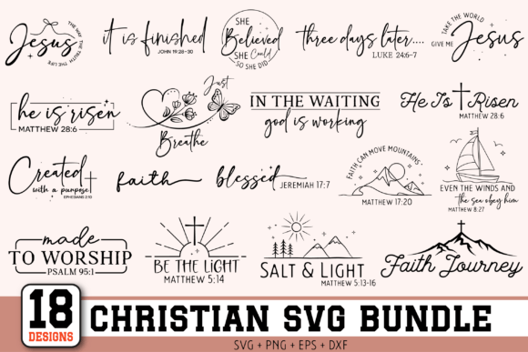 Christian SVG Bundle: Bible Verse & Faith T-Shirt Designs
