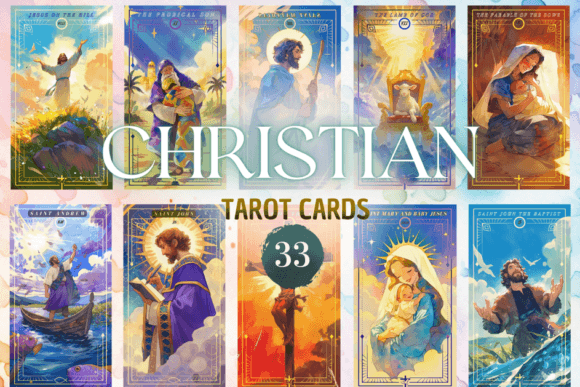 Christian Tarot Cards – 33 PNG Clipart Illustrations