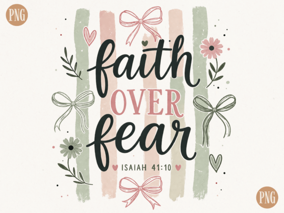 Faith over Fear PNG Christian Floral Q T-Shirt Designs