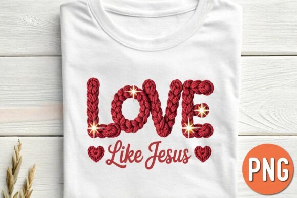 Faux Yarn Love Like Jesus Christian PNG Illustrations