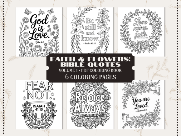 Floral Christian Coloring Pages - V1 & Coloring Pages Amp