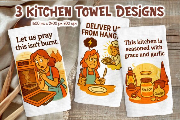 Funny Christian Kitchen Towels PNG for Crafts