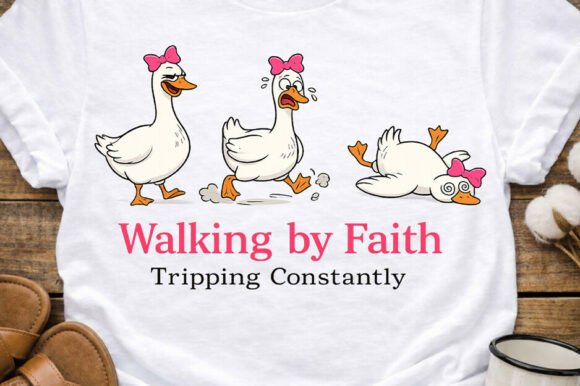Funny Goose Faith Quote PNG for T-Shirt Designs