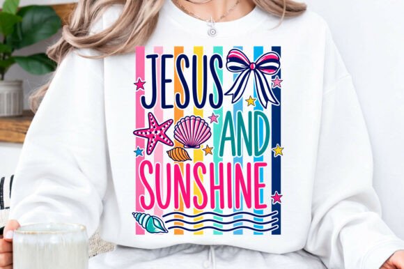 Jesus and Sunshine Summer Beach PNG T-Shirt Designs