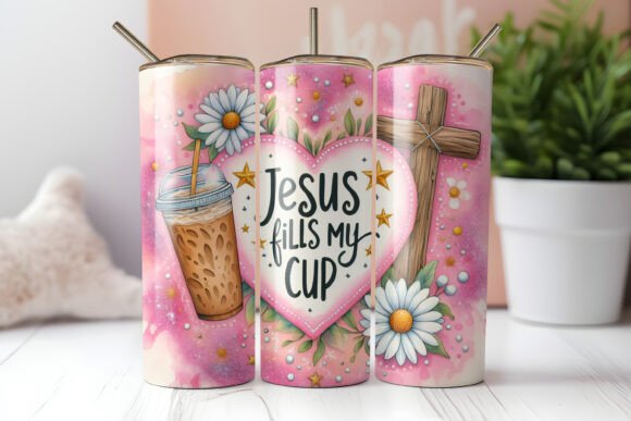 Jesus Fills My Cup Christian Tumbler Wraps
