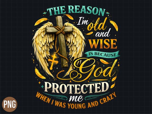 Religious God Protected Me Christian PNG for T-Shirt Designs
