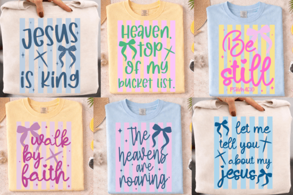 Retro Striped Christian SVG Bundle, Faith T-Shirt Designs
